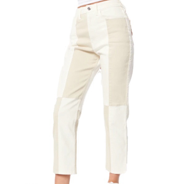 White/Cream Patchwork Jeans
